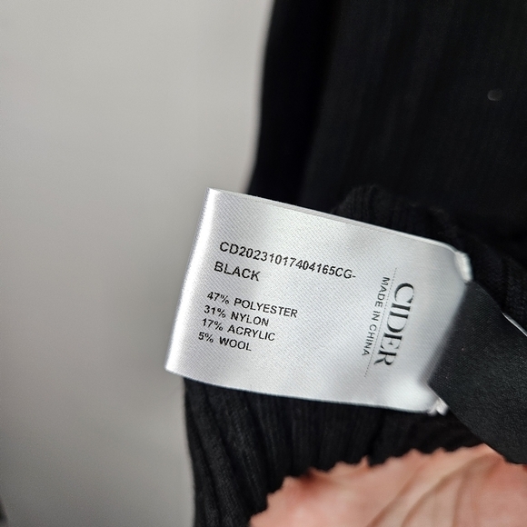 Cider Wool Blend V Neck Button Knitted Cardigan Sweater Plus Size Black 0XL - Picture 9 of 12